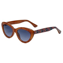 Isaac Mizrahi Designer Sunglasses IM62-22 in Honey Tortoise with Blue Lenses