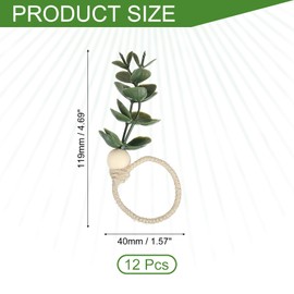 sourcing map 6Pcs Napkin Rings, Rustic Farmhouse Table Napkin Holders Serviette Buckles for Decoration Adornment Wedding Parties, Banquet, 119 mm