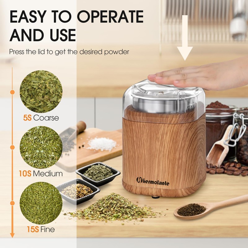 Hermolante Electric Herb Spice Grinder, 200 w Electric Grinder with
