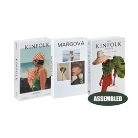3 Pcs KINFOLK Fake Books for Decoration, Luxury Modern Fake Decorative Books for Home Bookshelf Decor, Dresser Decor Aesthetic, Fashion Designer Books Decor Set for Living Room