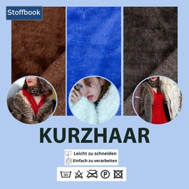 StoffBook Bearskin Teddy Fur Fabric Fur Limitate (White, 50 x 75 cm)