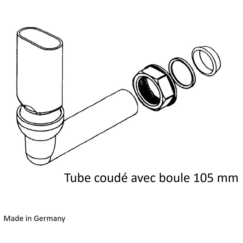 Elbow Pipe with Ball Joint for Kitchen Sink Overflow -