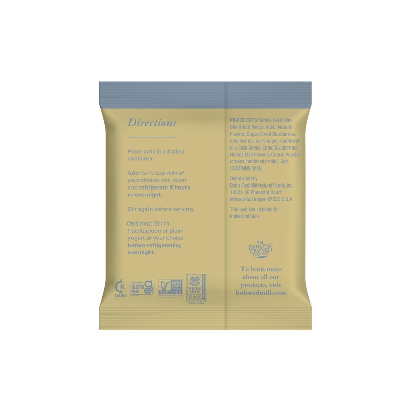 Bob's Red Mill Overnight Protein Oats, Blueberries & Cream, 4