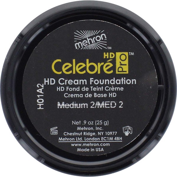 Mehron Makeup Celebre Pro-HD Cream Face & Body Makeup (.9 oz) (MEDIUM 2)