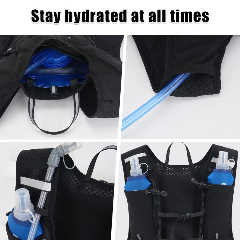 Trinkweste, Rucksack mit 2 l Wasserblase oder 470 ml weicher