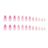 24Pcs Pink 3D Flower Fake Nails Medium Almond Nails Press