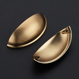 Ravinte 4 Pack 3" Drawer Pulls Champagne Bronze Cabinet Cup Pulls Kitchen Hardware Cabinet Handles Drawer Handles Knobs 3 inch Hole Center