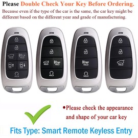 SANRILY Full Protection Key Fob Cover for HyunadiSanta fe 2022 Tucson 2021 Sonata Keyless Entry Soft TPU Smart Key Fob Case Shell with Keychain Purple-Black