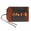 TOURBON Leather Roll Tool Pouch 10 Pockets Woodworking Carving DIY