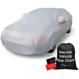 EzyShade 10-Layer Car Cover Waterproof All Weather - See Vehicle Size-Chart - Car Covers for Automobiles & Car Snow Cover - Full Exterior Covers - Winter Rain Sun SUV Sedan. Size A4 (See SizeChart)