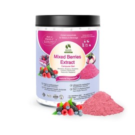Mixed Berries Extract Powder | 7 Super Berry Blend – BlackBerry, Cranberry, Blackcurrant, Redcurrant, Blueberry, Strawberry, Raspberry | No Sugar Added | Vegan, Gluten-Free (3.52oz)