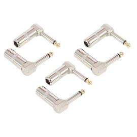 6 Pack Audio 90 Degree Right Angle Plug,Kiwinvou 1/4 Inch 6.35mm Heavy Duty TS Mono Male Solder Type Jack Connector for Speaker Cables Guitar Cables Microphone Cables