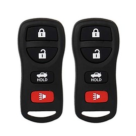 Control remoto de entrada sin llave: llavero de coche compatible con Infiniti Nissan Altima Armada Maxima Quest Sentra 350Z | EX35 FX35 FX45 I35 G35 QX56 Reemplazo para KBRASTU15 (2 unidades)