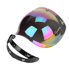 Qiilu Motorcycle Helmet Lens, Motorcycle Retro 3-Snap Sun Visor Shield Windproof Helmet Lens Coloured, Popular