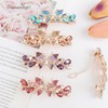 Framendino, 5 Pack Crystal Metal Hair Barrettes Glitter Sparkly Butterfly
