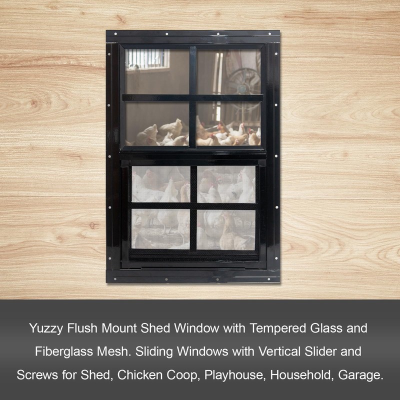 Yuzzy 18" x 23" Shed Windows with Tempered Glass and