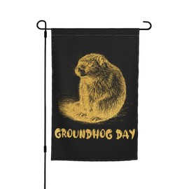 2025 Happy Groundhog Day Groundhog Garden Flags 12x18 Inch Double Sided Print Yard Small Flag For Outside Funny Seasonal Welcome Outdoor Banner