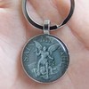 LivelyBuy Archangel St. Michael Keychain Protect Holy Shield Amulet Silver