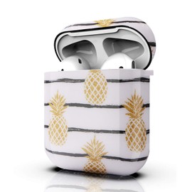 HIDAHE Cute Luxury Hard Designer Protective for Airpods Case for Girls Kids Compatible with for AirPods Charging Case 2&1, Golden Pineapple