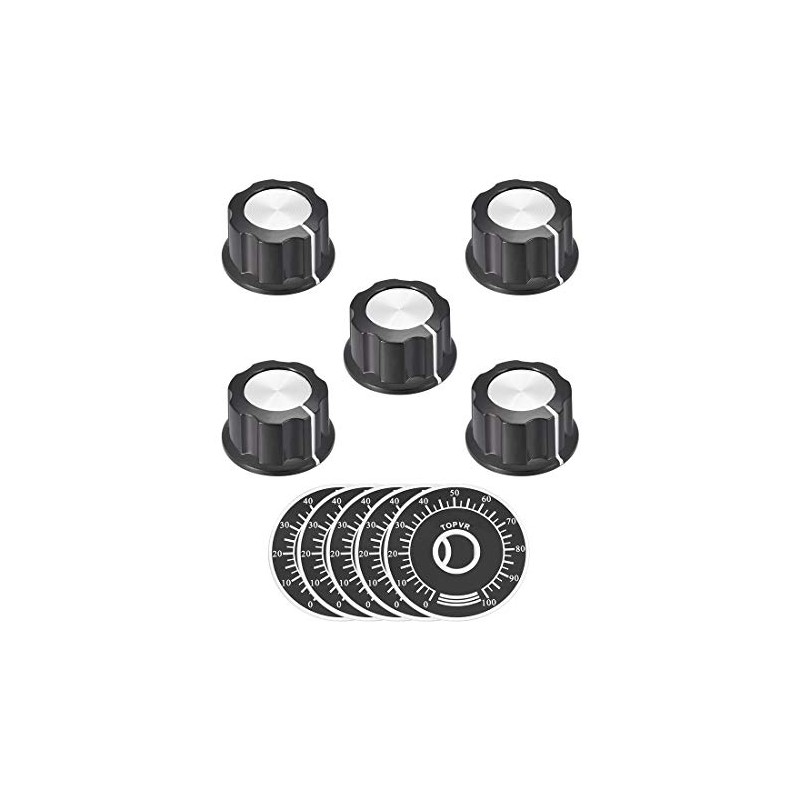 sourcing map Plastic Potentiometer Rotary Knob 6mm Insert Shaft with