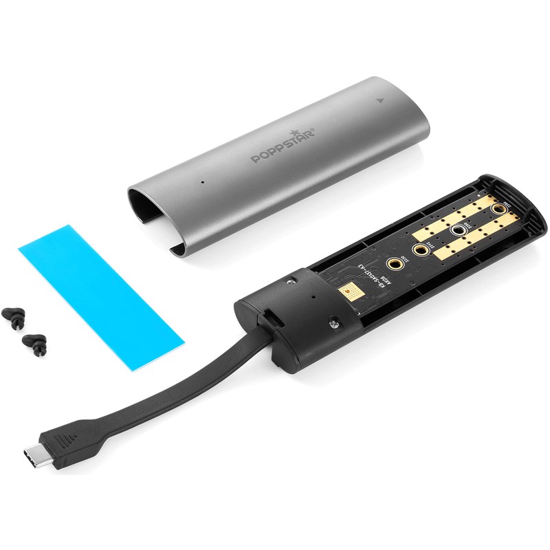 Poppstar M.2 NVMe SSD Enclosure PCIe (USB-C, M-Key and B&M-Key