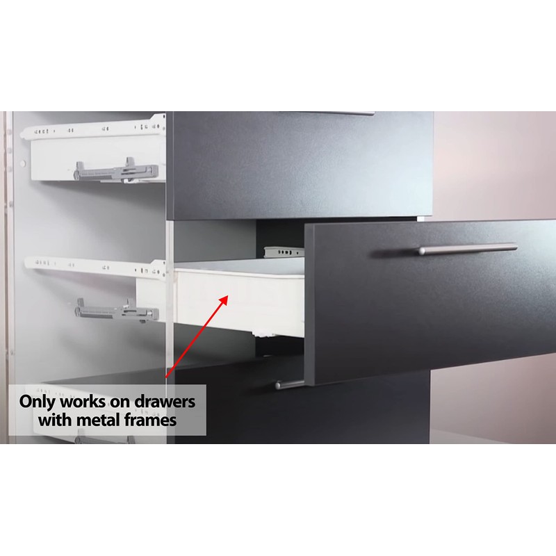 2-Pack SoftClose for Metal Drawers/Soft Close Drawer Adapter/Add-On/Retrofit / No