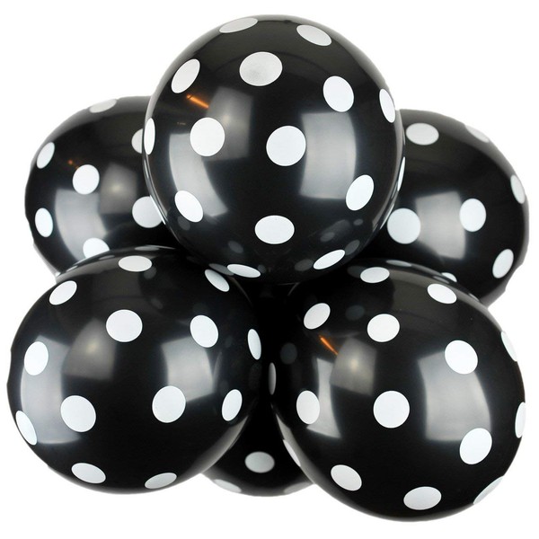 Happium - 12" Assorted Latex Polka Dot Balloons - Pack