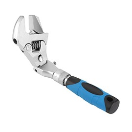 LASIEYO Adjustable Wrench, 10" 11" 12" Crescent Wrenches with 180° Rotating Head Ratcheting Wrench tool, Cr-V Chrome Vanadium Steel