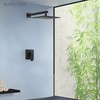 Airuida Matte Black Shower Faucet Set, Single Function Wall Mount