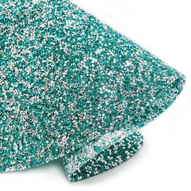 Luminous Rectangle Placemat, Sparkling Rhinestones, Heat Resistant, Non-Slip Back, for Striking Dining Table Settings, Events, Weddings, Aqua, 13x18, Sold Individually