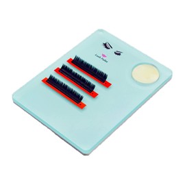 2-in-1 Acrylic Eyelash Extension Pallet + Round Jade Stone Set Eyelash Grafting Tool Pad Lash Tray Gasket (Blue)