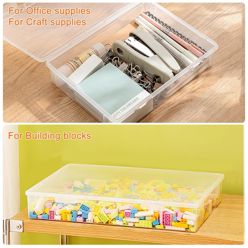 HENGBIRD 2 Pack Multipurpose Plastic Storage Box with Locking Lids