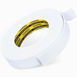 COUMENO Single-Sided Adhesive Foam Tape 1in x16.4FT Single-Sided Sealing Strip Foam Pad Sponge Tape Window Weatherproof, Self-Adhesive Insulation Sealing Tape (White)