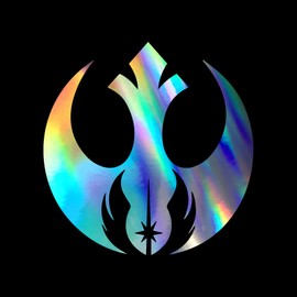 Rebel Jedi Symbol Decal Vinyl Sticker Auto Car Truck Wall Laptop | Holographic | 5.5" x 5.5"