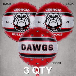 Georgia Bulldogs Party Balloons (3 Pcs.)! 3 (18") Round Bulldog Foil Balloons. University of Georgia decorations for football tailgates, Birthdays & all School Fan Parties. by Havercamp