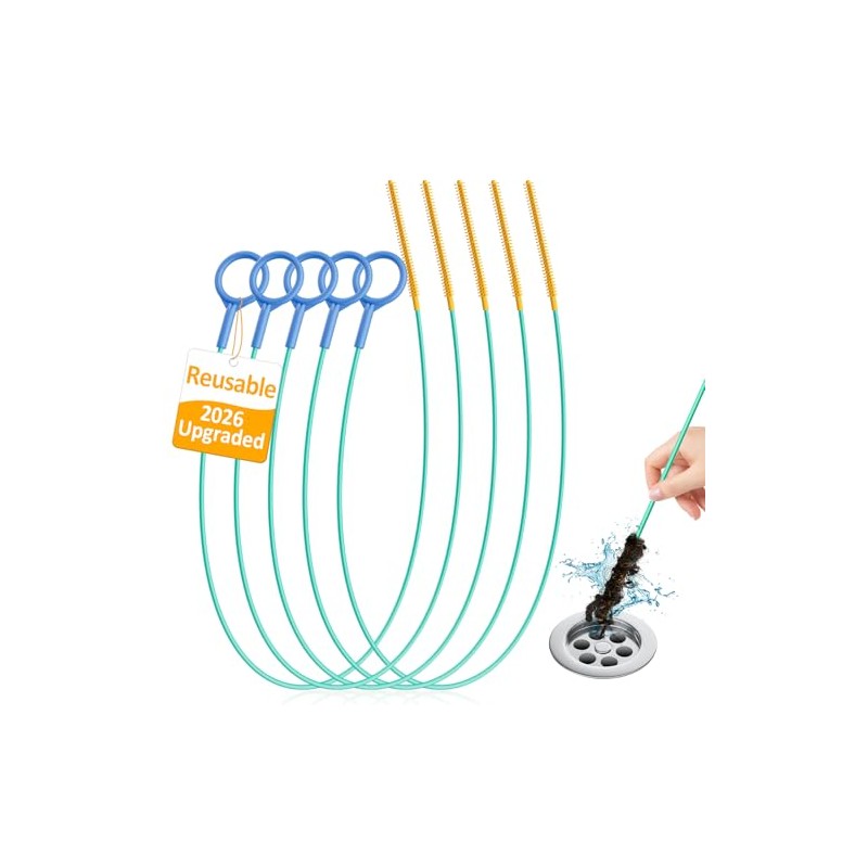 30-Inch Drain Snake Hair Clog Remover - 5 Pack