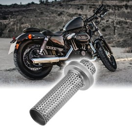 X AUTOHAUX Motorcycle Exhaust Silencer Exhaust Pipe Silver Tone 150mm x 60.5mm