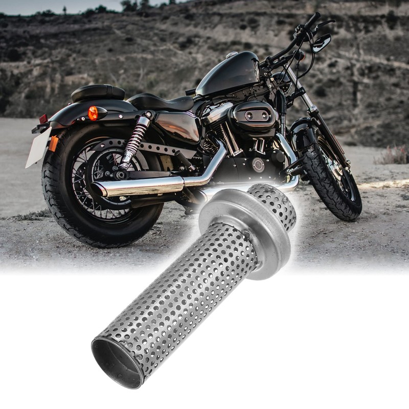 X AUTOHAUX Motorcycle Exhaust Silencer Exhaust Pipe Silver Tone 150mm