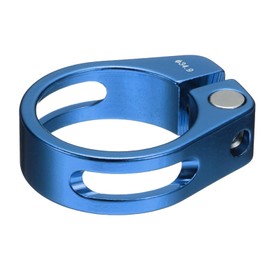 HARFINGTON Bike Seat Post Clamp 34.9mm Bike Clip Aluminum Alloy Bicycle Locking Seat Post Ring with M4 Hex Screw for 30.4 to 31.6mm Bicycle Mountain Bike Road Bike Post Tube, Blue