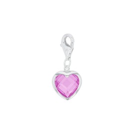 Amor Charm 925 Sterling Silver Women's Pendant, Sterling Silver, Synthetic zirconia.
