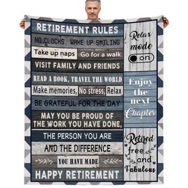 Retirement Gifts for Men, 50x60 Inches Retirement Blanket Happy Retirement Gifts for Men Women Coworker Teacher Retirement Gift Going Away Gifts Ideas