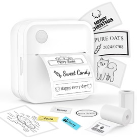 Label Maker Machine - Portable Label Printer, Mini Thermal Printer for Home, Office, Organization, Small Business, Bluetooth Sticker Printer for Phones, Sticker Maker for Kids School Items