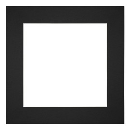 yd. Passepartout 25x25cm/13x13cm Karton Schwarz Rand 6cm Gerade