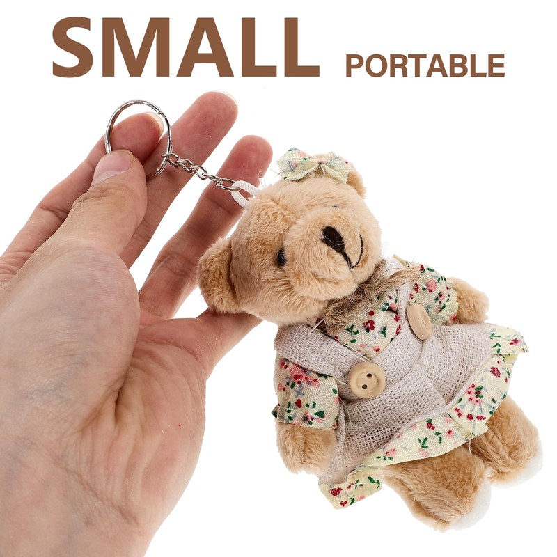 CALLARON 2-Piece Bear Plush Keychain Set for Couples Matching Bag