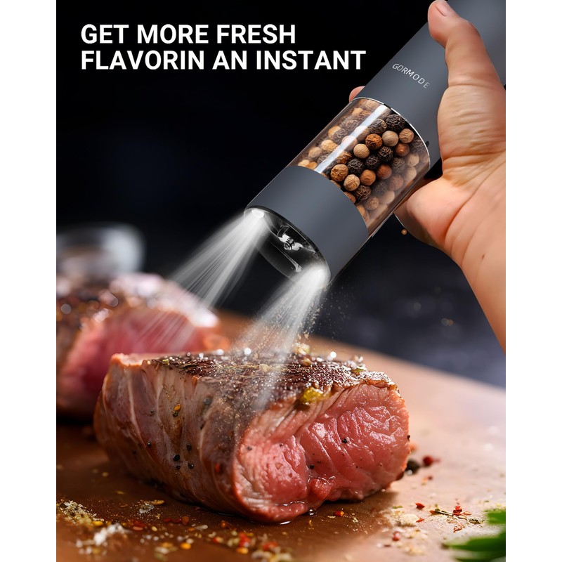 Stainless Steel Electric Salt and Pepper Grinder Set (Wedgwood Blue)