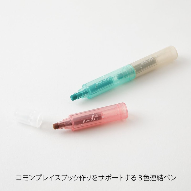 Midori 38137006 Joint Dots 3-Color Link, Milky Rollerball Pen,