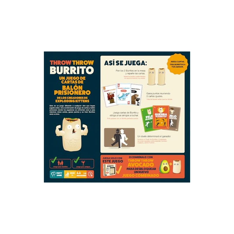 Juego De Cartas Exploding Kittens Throw Throw Burrito Edición Original