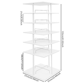 Spinning Shoe Rack, 6 Tier Rotating Shoe Rack Tower, 360 Rotating Shoe Rack Organizer, hold 42.99 lbs Revolving Shoe Carousel Lazy Multifunctional Rotate Shoes Closet Organization (6 Tier-white)