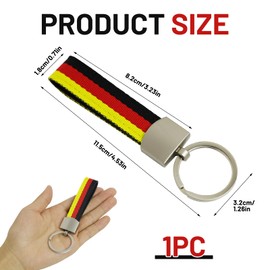 CAIHINIER Key Ring Germany Flag, German Flag Stripes Keyring Made of Stainless Steel Metal Ring, Not Easy to Break Fashion Rustproof and Lightfast, Lanyards for Men, Italian Flag Keyring, Unit size