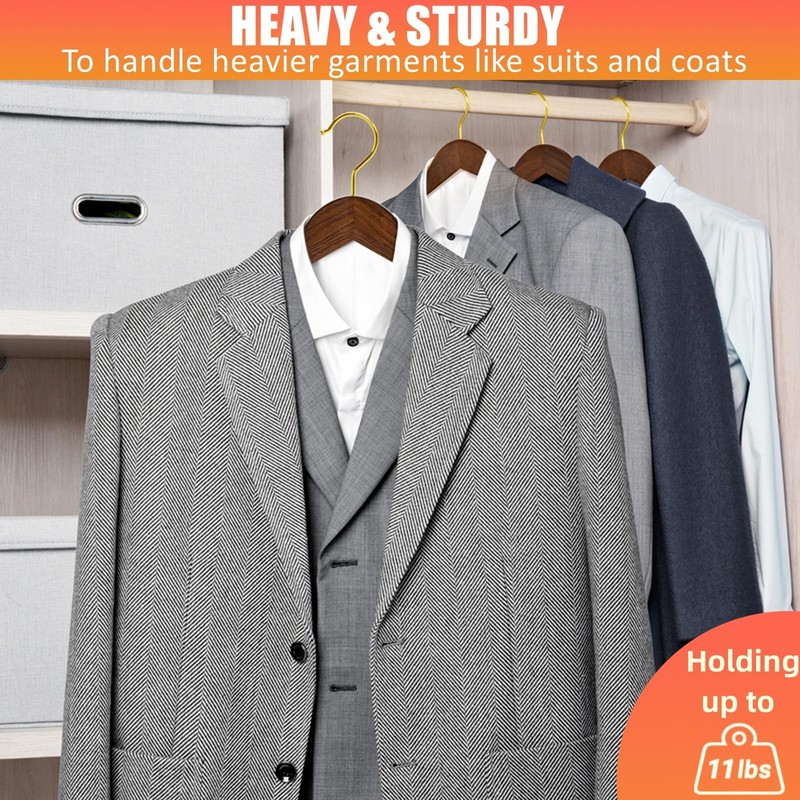 Amber Home 6 Pack Retro Wide Shoulder Wooden Suit Coat